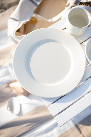 Cream Enamelware Plate