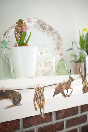 Handmade Fine Art Paper Rabbit Garland