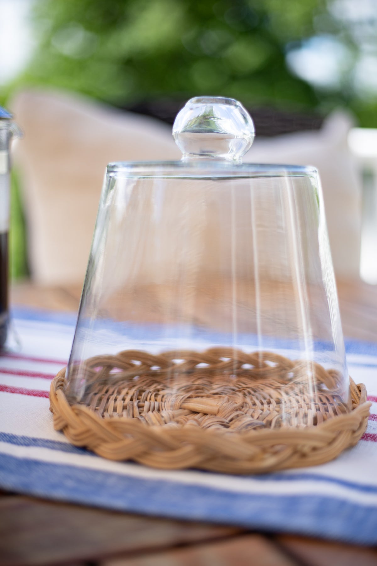Cloche with Wicker Base