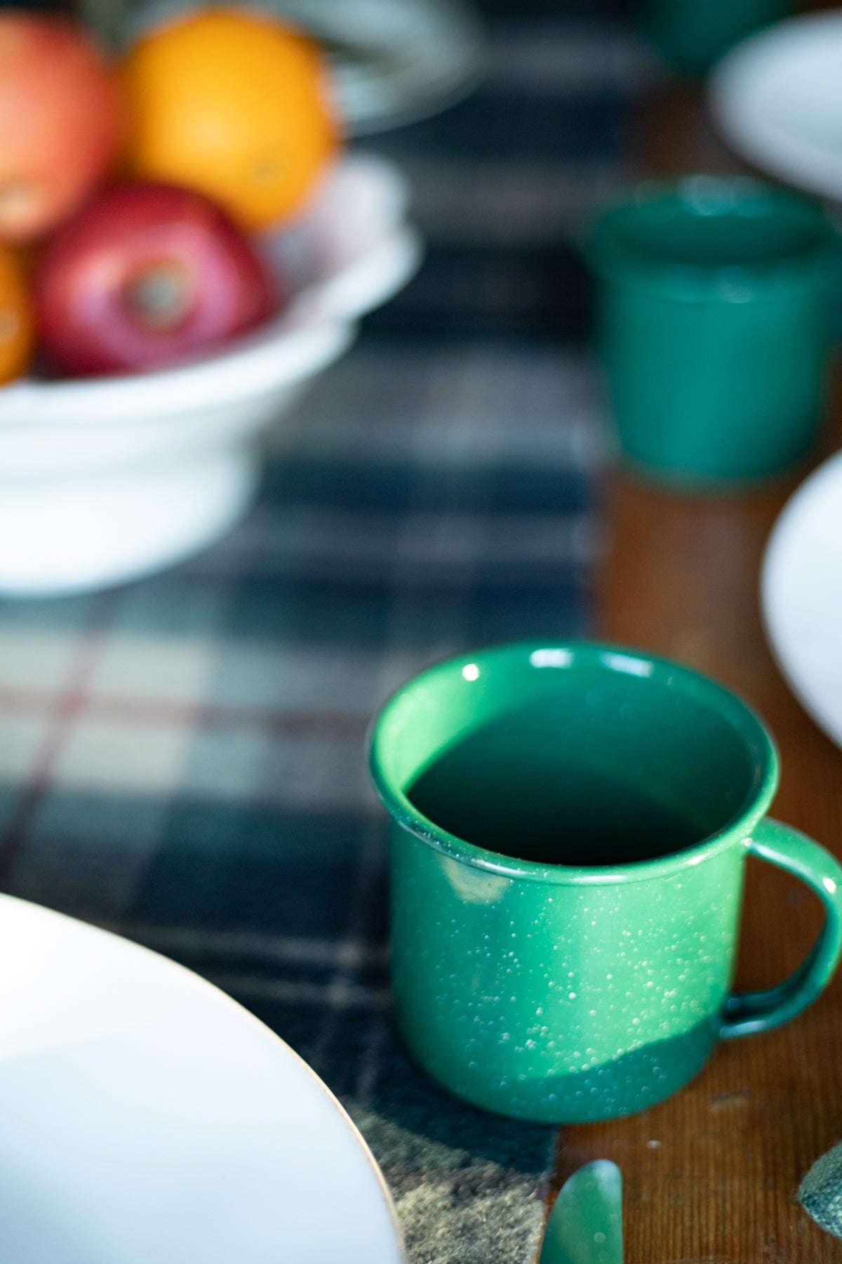 Green Enamelware Mug - 12 oz.