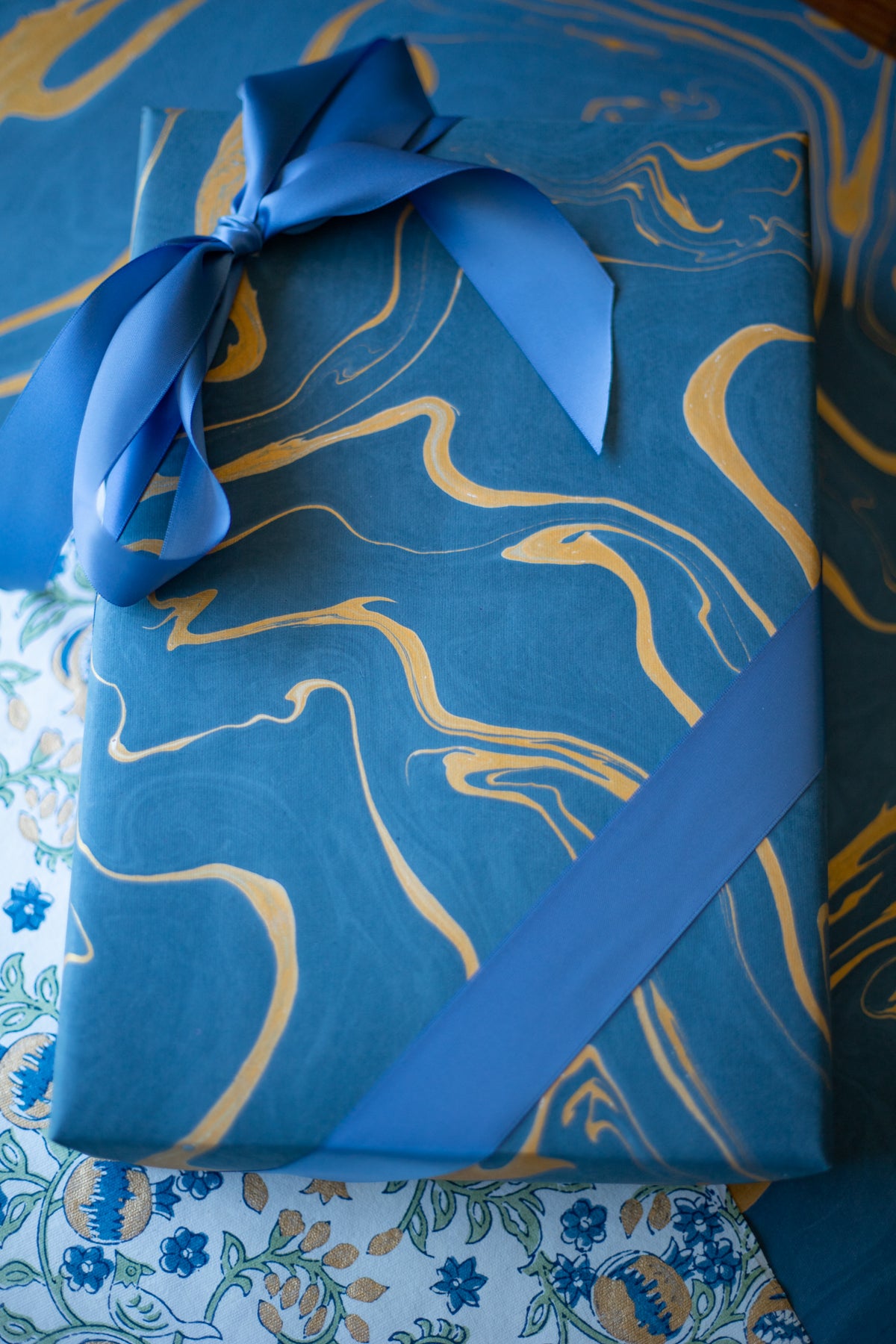 Hand Marbled Gift Wrap Sheets - Chatham