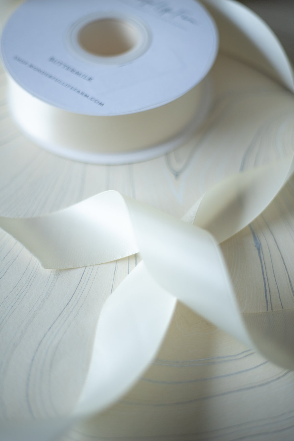 Double-Faced Satin Ribbon - 1 1/2" x 50 yds - Buttermilk