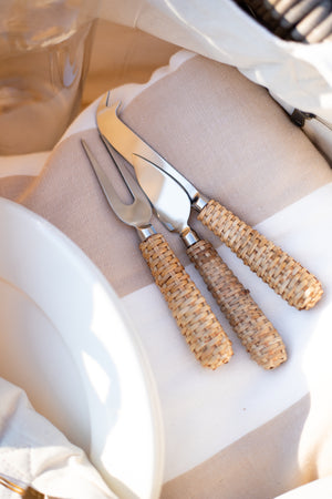 Rattan Cheese Knives - Set of 3
