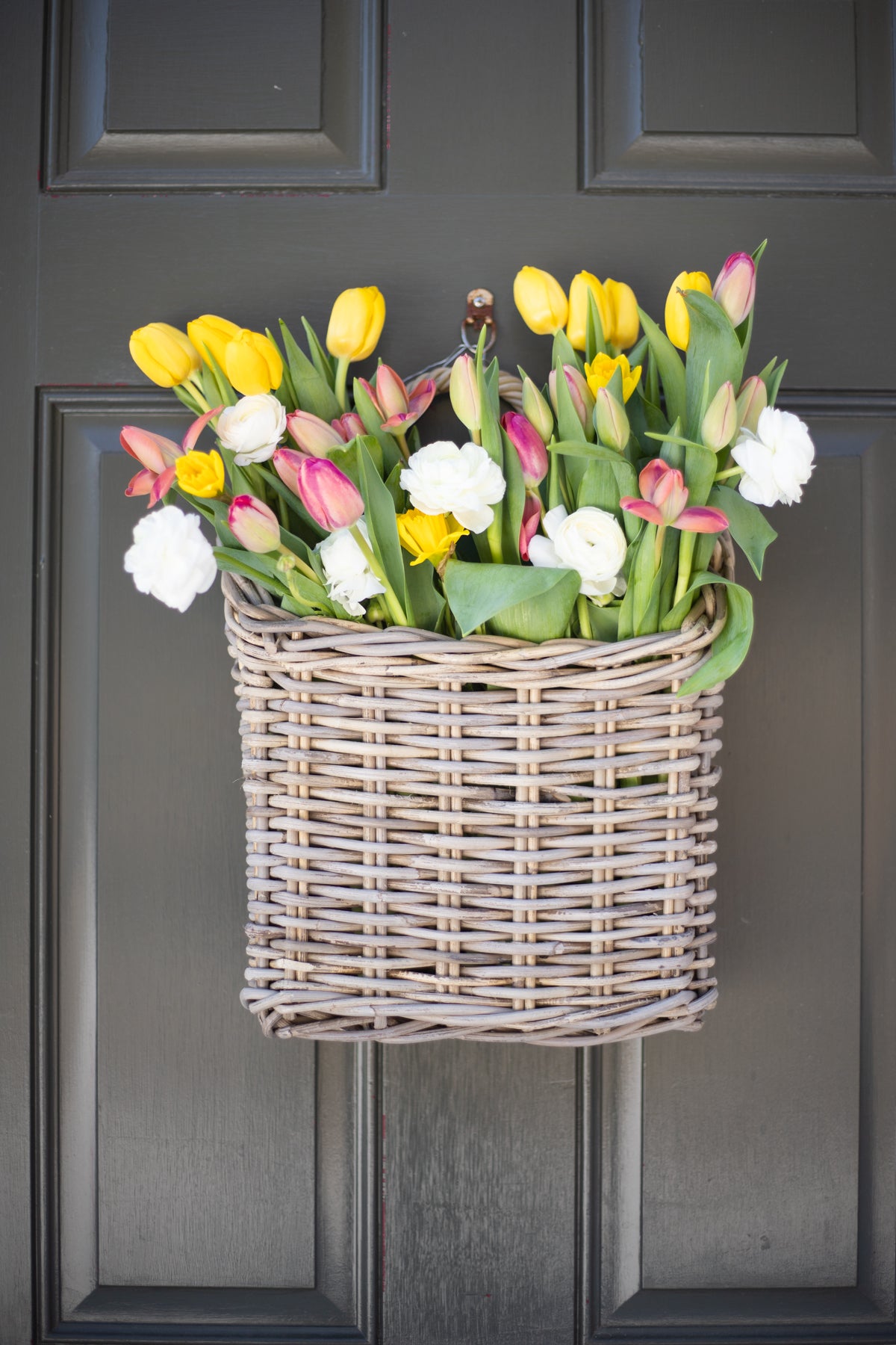 Rattan Front Door Basket