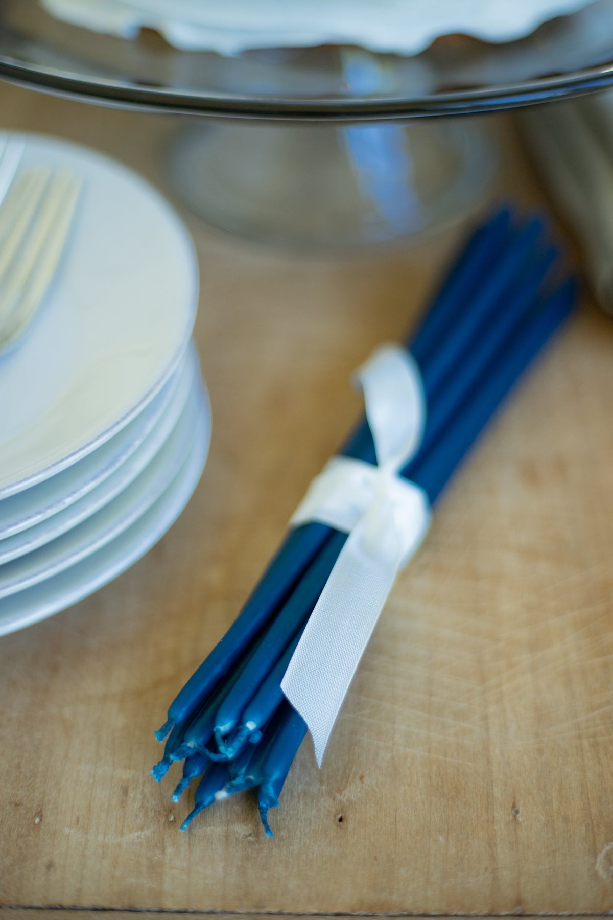 Tall Skinny Birthday Taper Candles - Color: Lake Blue - 12 ct