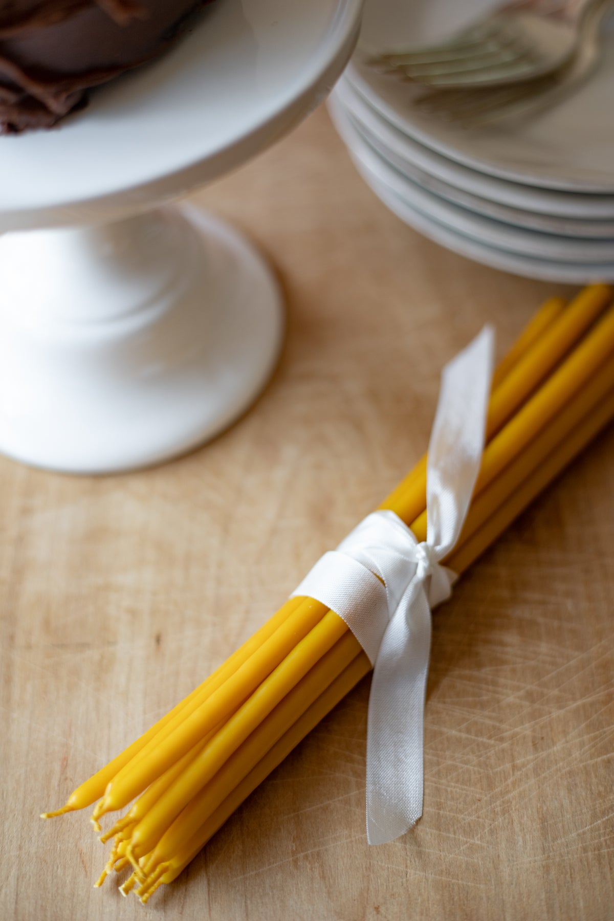 Tall Skinny Birthday Taper Candles - Color: Bittersweet - 12 ct