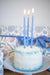 Tall Skinny Birthday Taper Candles - Color: Blueberry - 12 ct