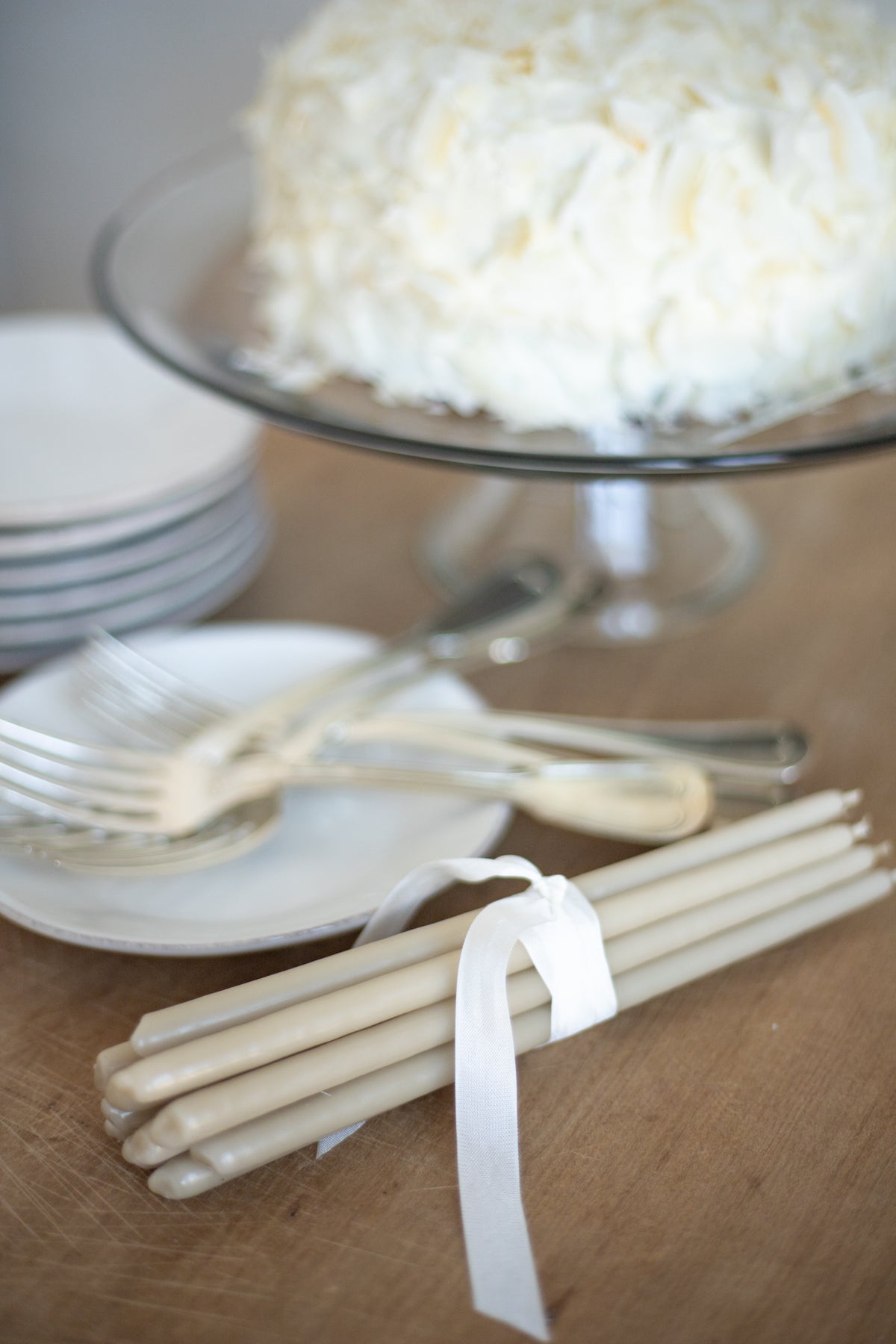 Tall Skinny Birthday Taper Candles - Color: Mushroom - 12 ct