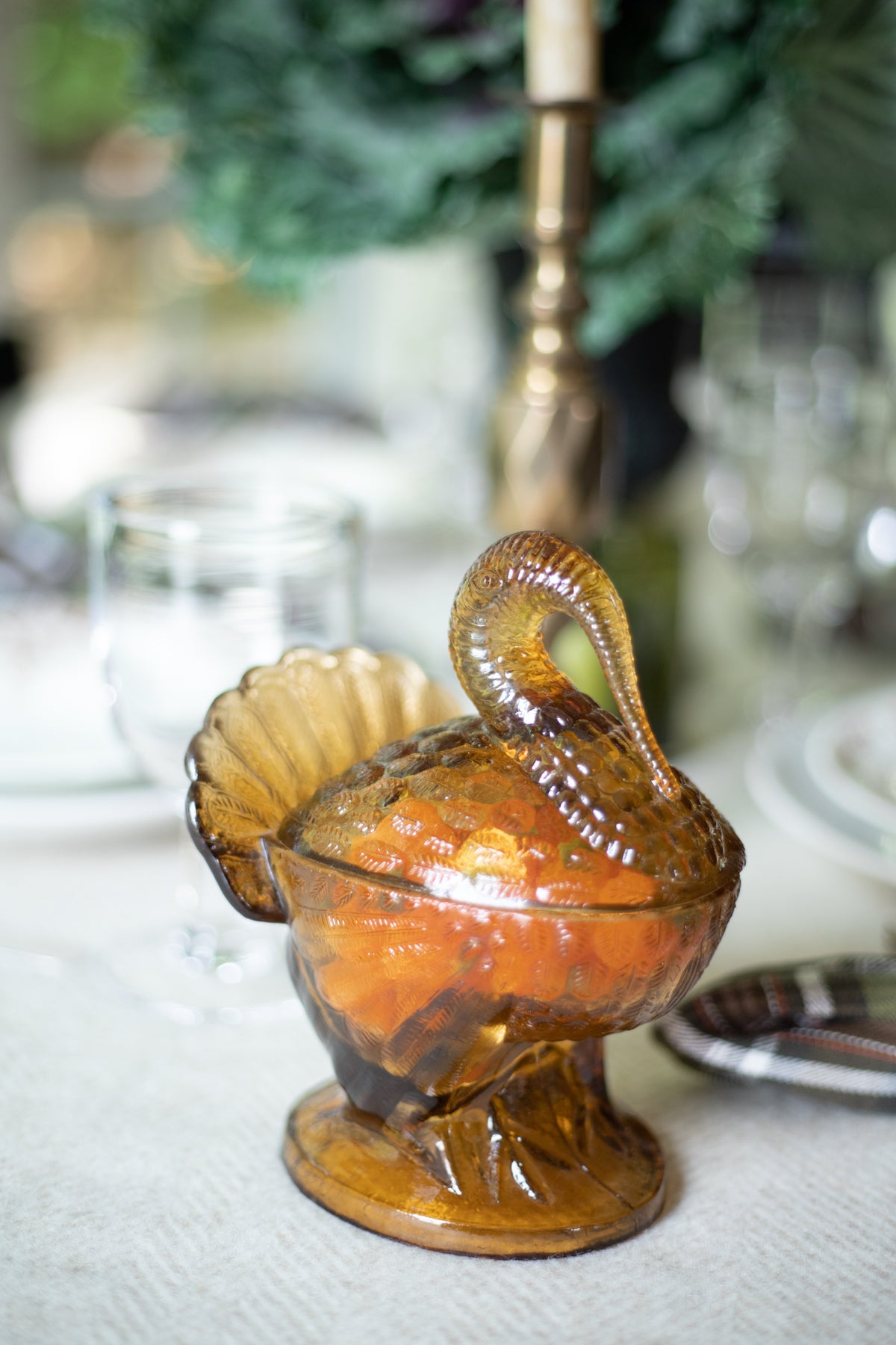 Amber Glass Turkey Dish