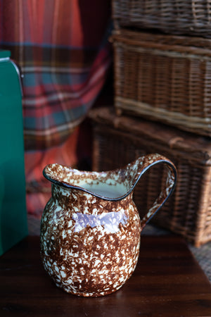Vintage Brown Splatterware Pitcher/Jug