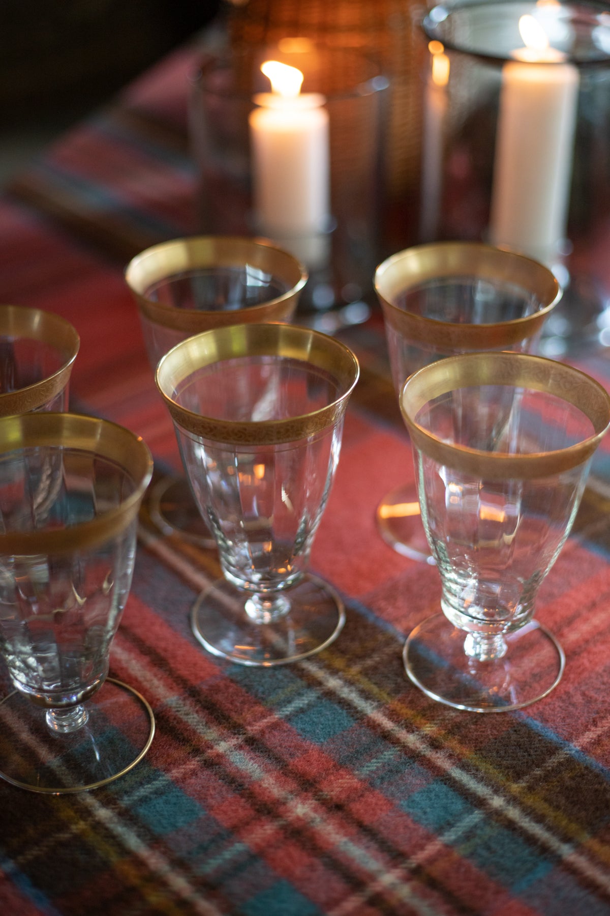 Antique Gold-Rimmed Glassware - Set of 6