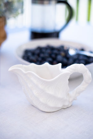 Vintage White Shell Creamer/Small Pitcher