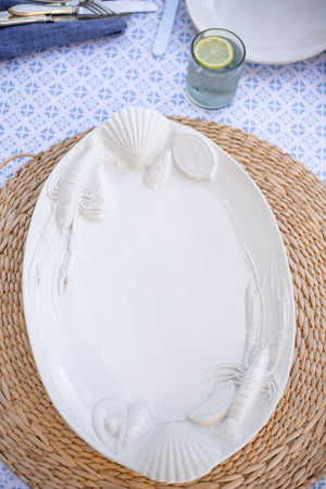 Vintage Large White Seafood Platter