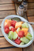 Vintage Outdoor Serving Bowl with Green Stripes