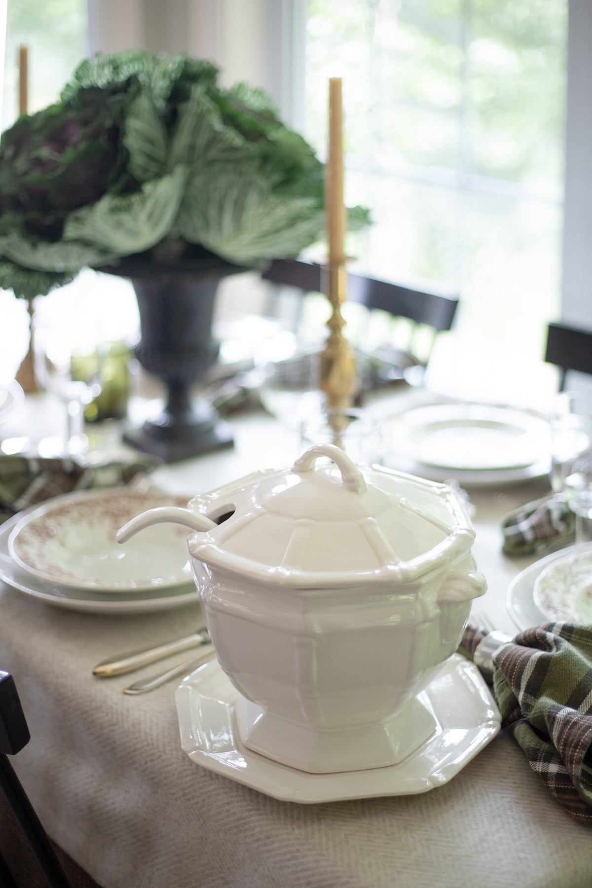 Vintage White Soup Tureen - 4 Pc Set