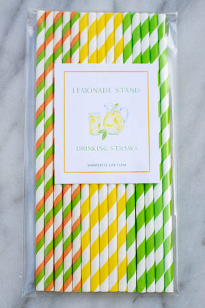 Drinking Straws - Lemonade Stand - Pack of 15