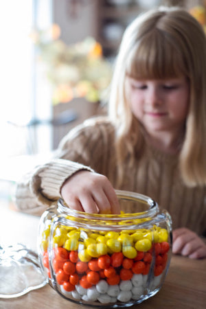 Glass Pumpkin Candy Jar with Lid