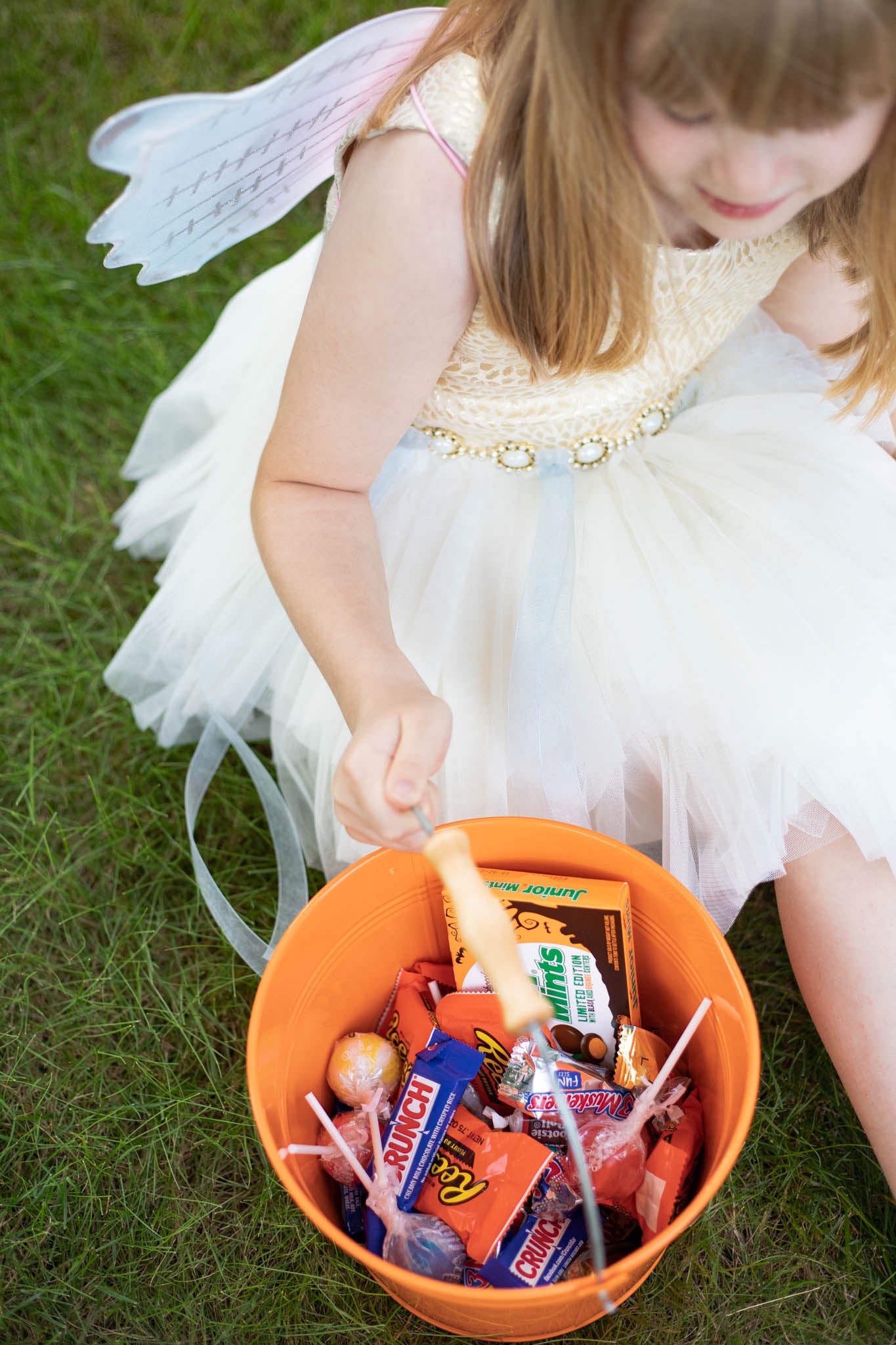Orange Metal Halloween Candy Bucket