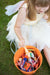 Orange Metal Halloween Candy Bucket