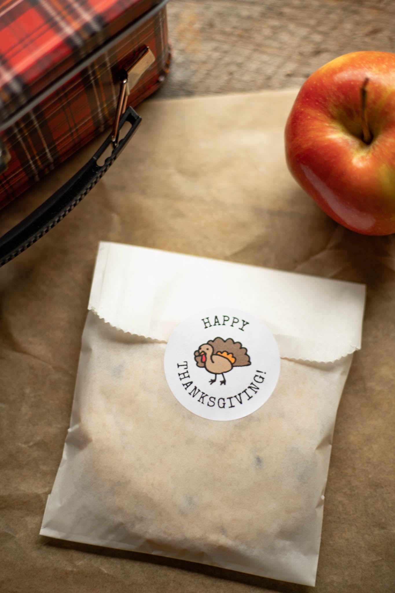 Lunch Box Treat Bags with Holiday Stickers