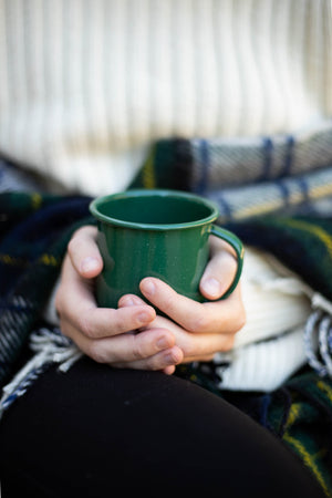 Green Enamelware Mug - 12 oz.