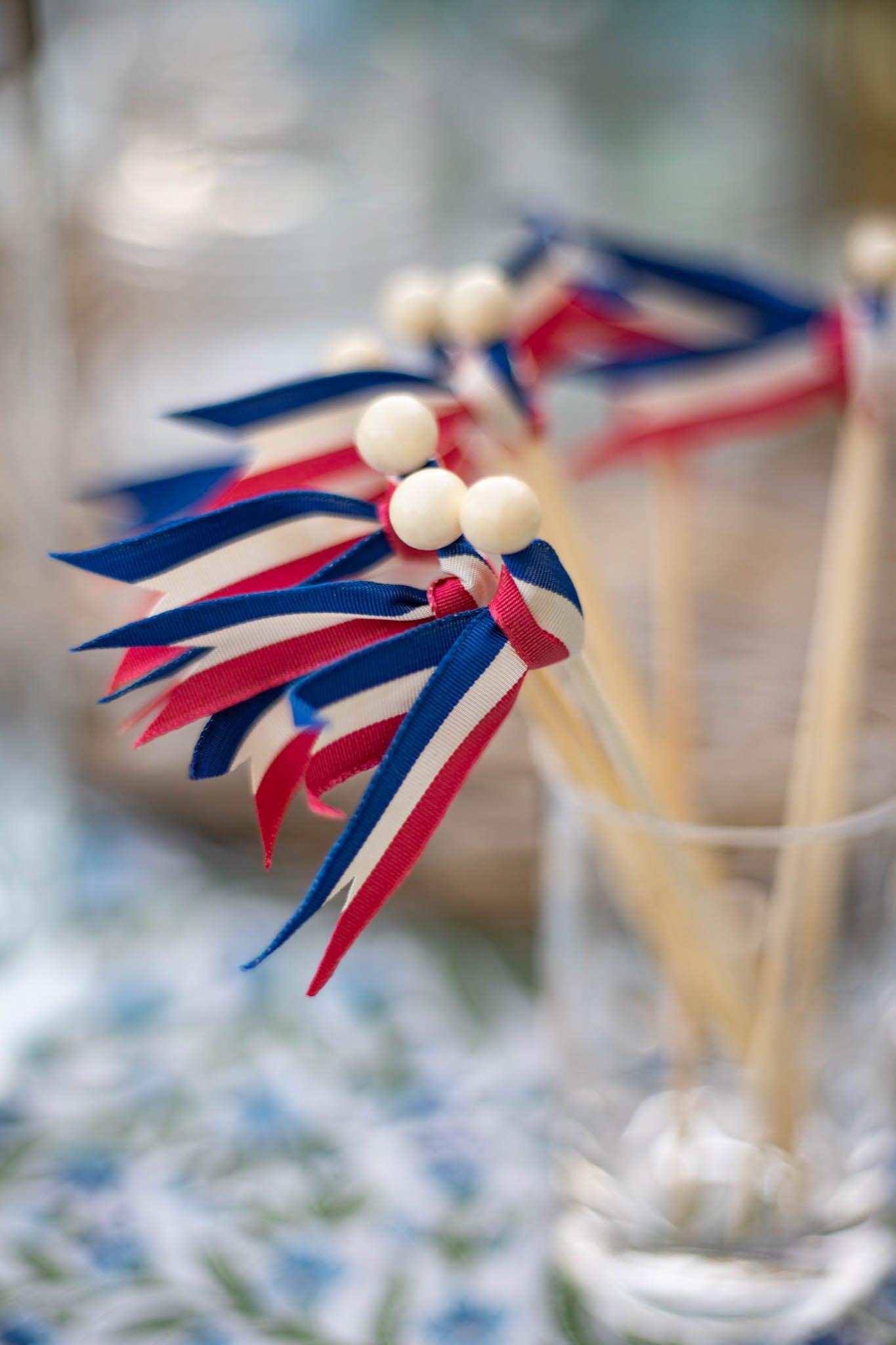 Cocktail Picks - Red, White, and Blue - Set of 10