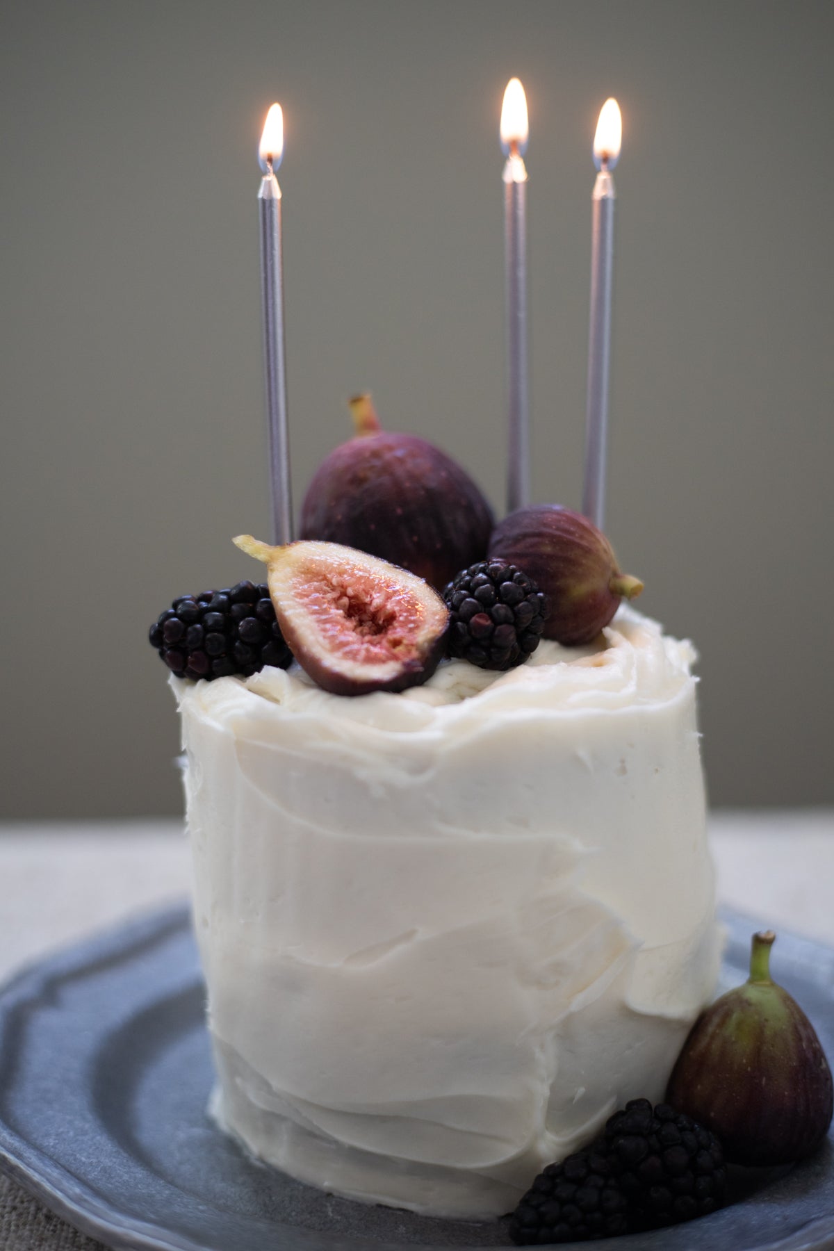 Silver Birthday Candles - 4" - Set of 12