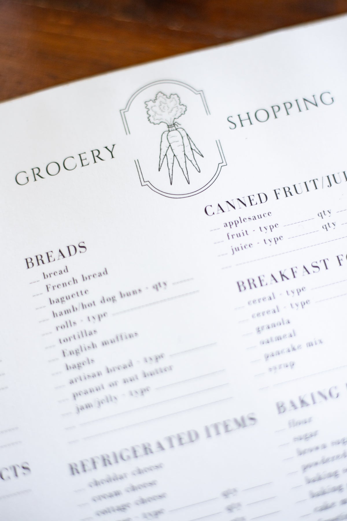 Grocery List Notepad