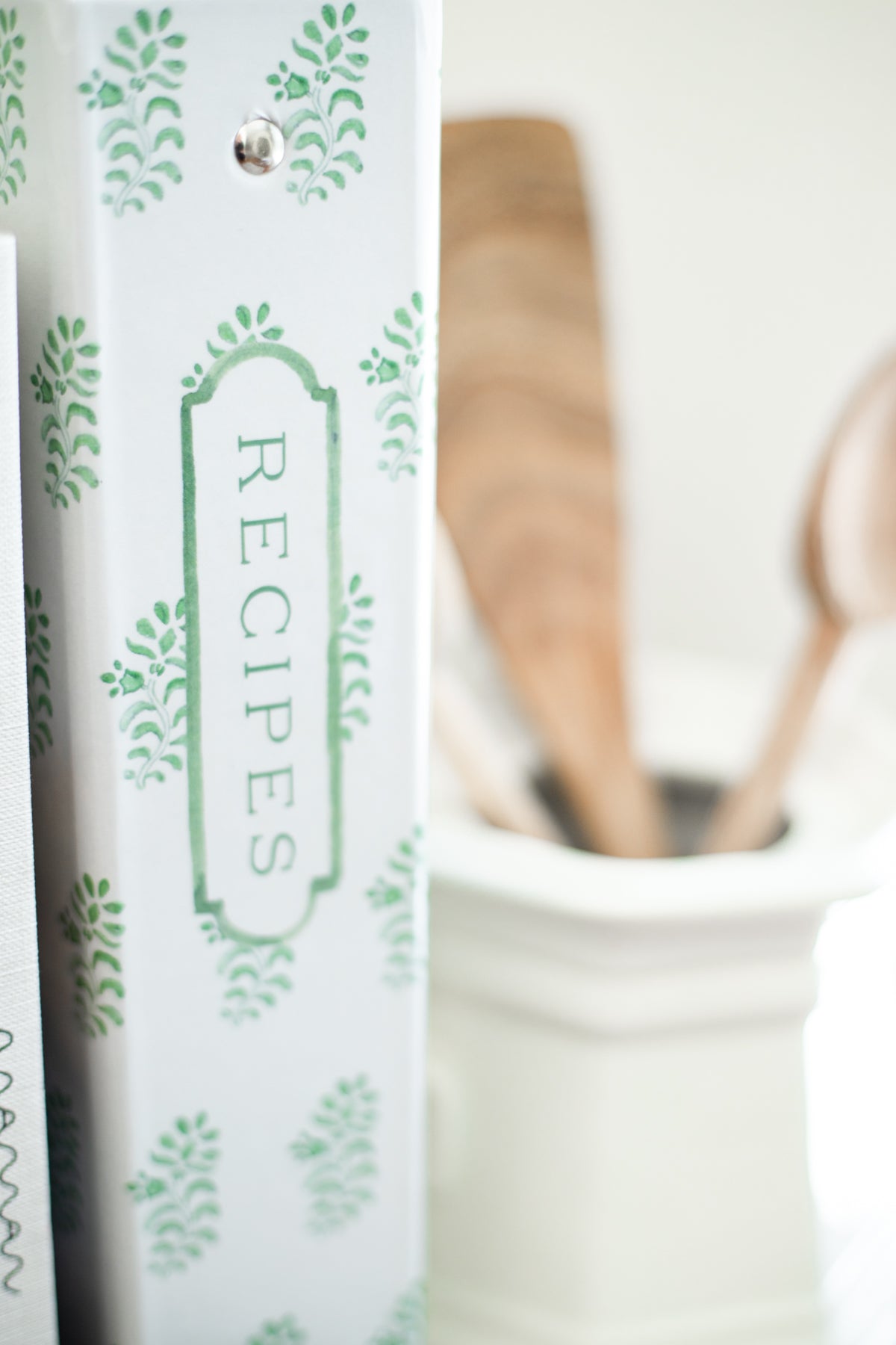 Green Block Print 3-Ring Recipe Binder