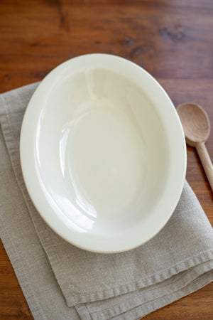 Vintage White Restaurantware Serving Bowl