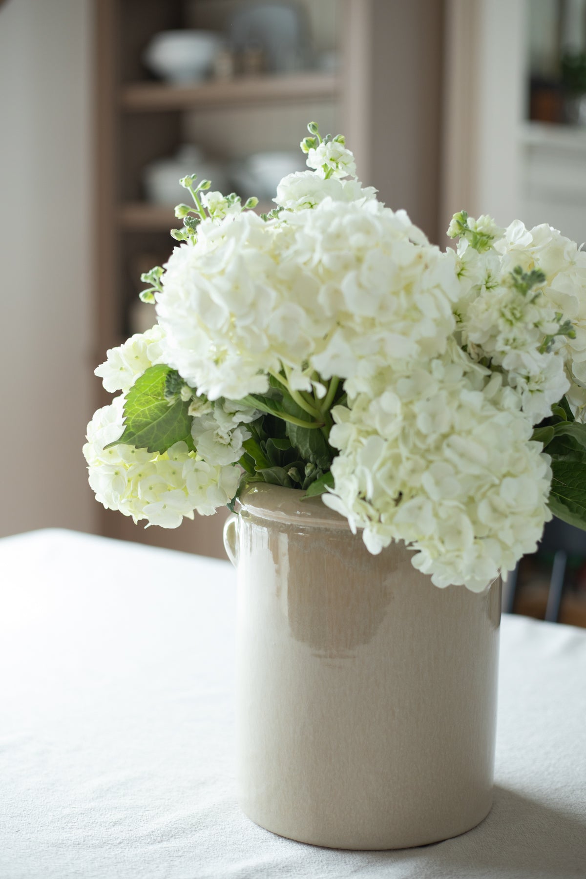 Glossy Flower Crock with Handles
