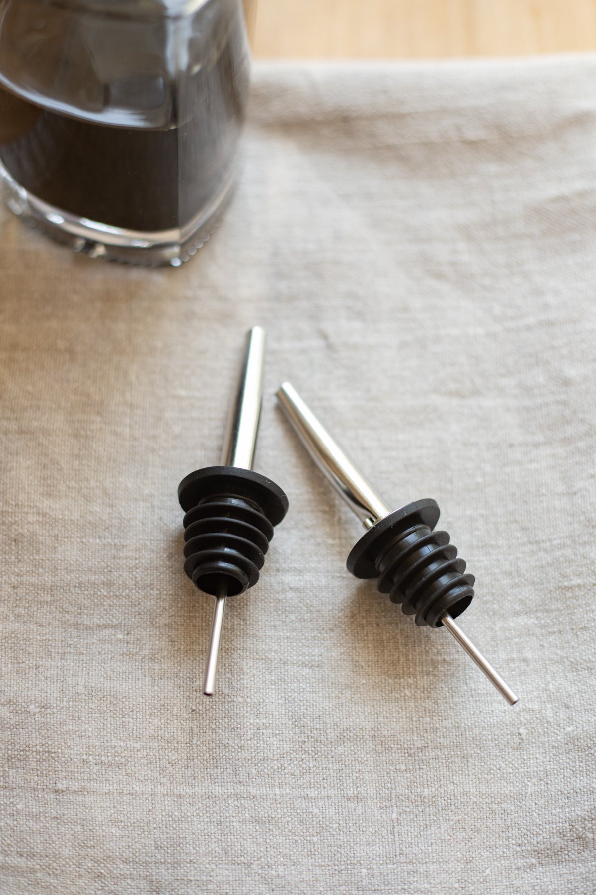 Oil or Vinegar Metal Pour Spouts - Set of 2