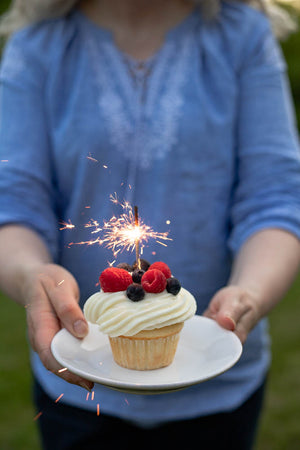Mini Silver Cake Sparklers 4th of July