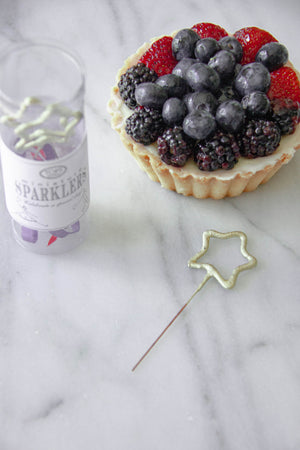 Mini Gold Star Cake Sparklers 4th of July